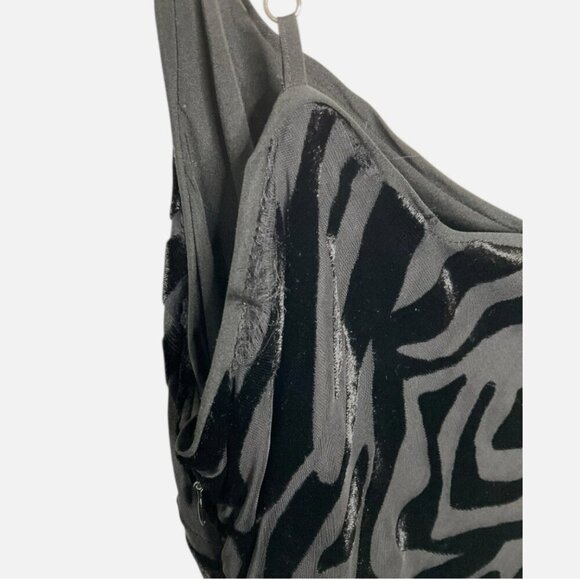 Ronny Kobo Collective Burnout Velvet Slip Dress Black US 12 *FLAW* - Picture 8 of 10